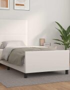 vidaXL Рамка за легло с табла бяла 80x200 см изкуствена кожа