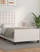 vidaXL Рамка за легло с табла бяла 80x200 см изкуствена кожа