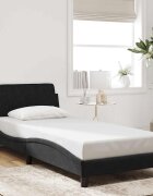 vidaXL Рамка за легло с табла Dover черна 90x200 см кадифе