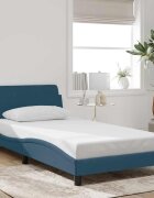 vidaXL Рамка за легло с табла Dover синя 100x200 см кадифе