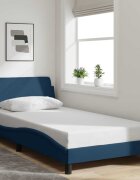 vidaXL Рамка за легло с табла Dover синя 100x200 см плат
