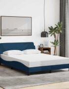 vidaXL Рамка за легло с табла Dover синя 120x200 см плат