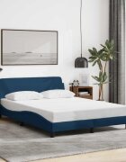 vidaXL Рамка за легло с табла Dover синя 140x190 см плат