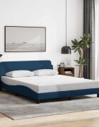 vidaXL Рамка за легло с табла Dover синя 160x200 см плат