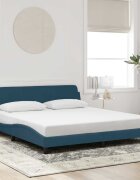 vidaXL Рамка за легло с табла Dover синя 180x200 см кадифе