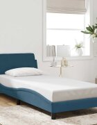 vidaXL Рамка за легло с табла Dover синя 80x200 см кадифе