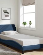 vidaXL Рамка за легло с табла Dover синя 90x200 см плат