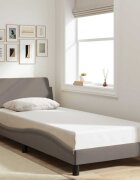 vidaXL Рамка за легло с табла Dover таупе 90x200 см плат