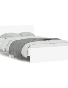 vidaXL Рамка за легло с табла и LED бяла 120x190 см