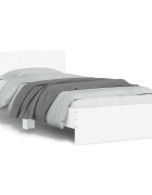 vidaXL Рамка за легло с табла и LED осветление бяла 100x200 см