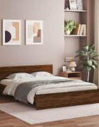 vidaXL Рамка за легло с табла кафяв дъб 150x200 см
