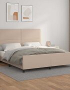 vidaXL Рамка за легло с табла капучино 180x200 см изкуствена кожа