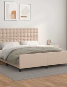 vidaXL Рамка за легло с табла капучино 180x200 см изкуствена кожа