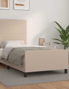 vidaXL Рамка за легло с табла капучино 90x200 см изкуствена кожа