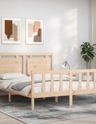 vidaXL Рамка за легло с табла King Size масивно дърво
