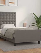 vidaXL Рамка за легло с табла сива 80x200 см изкуствена кожа