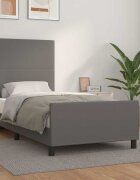 vidaXL Рамка за легло с табла сива 80x200 см изкуствена кожа