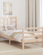 vidaXL Рамка за легло с табла Small Single дърво масив