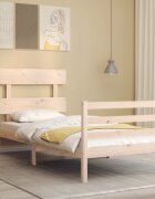vidaXL Рамка за легло с табла Small Single дърво масив