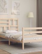vidaXL Рамка за легло с табла Small Single дърво масив
