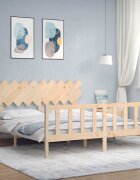 vidaXL Рамка за легло с табла Super King Size дърво масив