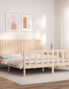 vidaXL Рамка за легло с табла Super King Size дърво масив