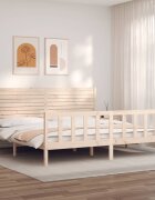 vidaXL Рамка за легло с табла Super King Size дърво масив