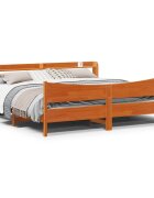 vidaXL Рамка за легло с табла восъчнокафяв 180x200 см масивно дърво