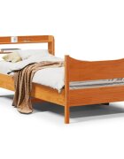 vidaXL Рамка за легло с табла восъчнокафяв 75x190 см бор масив