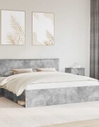 vidaXL Рамка за легло с таблото Бетон 180 x 200 cm Инженерна дървесина