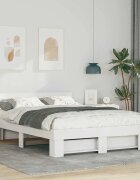vidaXL Рамка за легло с таблото Бяло 150 x 200 cm Солидно борово дърво