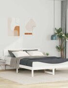 vidaXL Рамка за легло с таблото Бяло 160 x 200 cm Солидно борово дърво