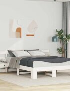 vidaXL Рамка за легло с таблото Бяло 160 x 200 cm Солидно борово дърво
