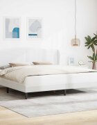 vidaXL Рамка за легло с таблото Бяло 180 x 200 cm Изкуствена