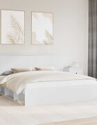 vidaXL Рамка за легло с таблото Бяло 180 x 200 cm Солидно борово дърво