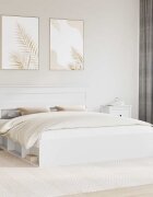 vidaXL Рамка за легло с таблото Бяло 180 x 200 cm Солидно борово дърво