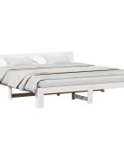 vidaXL Рамка за легло с таблото Бяло 180 x 200 cm Солидно борово дърво