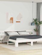 vidaXL Рамка за легло с таблото Бяло 180 x 200 cm Солидно борово дърво