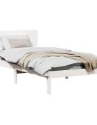 vidaXL Рамка за легло с таблото Бяло 90 x 200 cm Солидно борово дърво