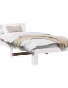vidaXL Рамка за легло с таблото Бяло 90 x 200 cm Солидно борово дърво