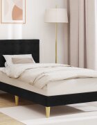 vidaXL Рамка за легло с таблото Черно 100 x 200 cm Текстил