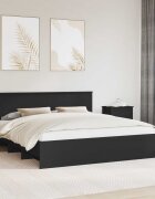 vidaXL Рамка за легло с таблото Черно 180 x 200 cm Инженерна дървесина