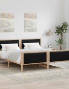 vidaXL Рамка за легло с таблото Черно 180 x 200 cm текстил