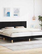 vidaXL Рамка за легло с таблото Черно 180 x 200 cm Текстил