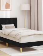 vidaXL Рамка за легло с таблото Черно 90 x 200 cm Текстил