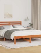 vidaXL Рамка за легло с таблото Кафяво с восъчно покритие 135 x 190 cm