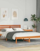vidaXL Рамка за легло с таблото Кафяво с восъчно покритие 140 x 220 cm