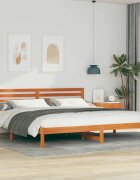 vidaXL Рамка за легло с таблото Кафяво с восъчно покритие 200 x 210 cm