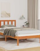 vidaXL Рамка за легло с таблото Кафяво с восъчно покритие 90 x 190 cm