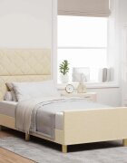 vidaXL Рамка за легло с таблото Крем 100 x 200 cm текстил